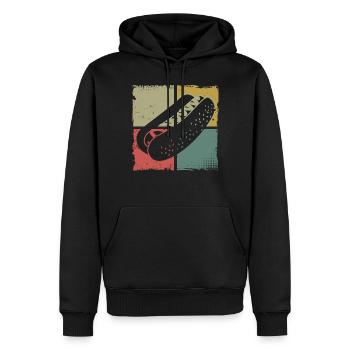 Hot Dog Adulte Vintage Rétro - Sweat à capuche Premium bio Homme - noir - Devant - Nico (187cm)