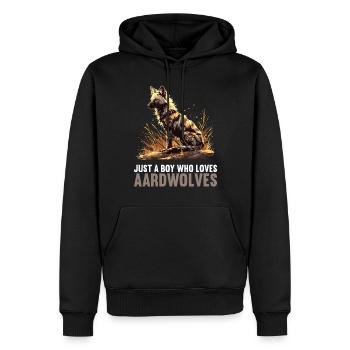 Erdwölfe Erdwolf - Männer Premium Bio Hoodie - Schwarz - Vorne - Nico (187cm)