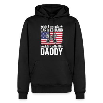 Mon ami mécanicien automobile préféré m’appelle papa - Sweat à capuche Premium bio Homme - noir - Devant - Nico (187cm)