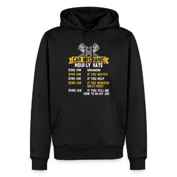 Mécanicien automobile Taux horaire Mécanicien automobile drôle - Sweat à capuche Premium bio Homme - noir - Devant - Nico (187cm)