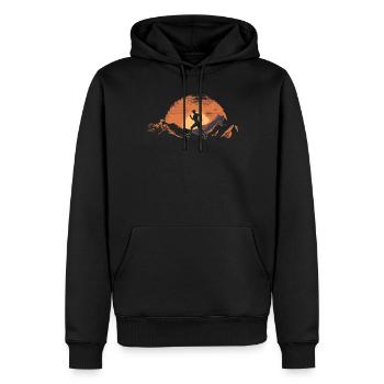 Conception de course pour les coureurs au marathon - Sweat à capuche Premium bio Homme - noir - Devant - Nico (187cm)
