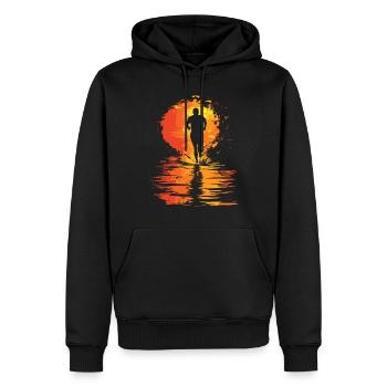 Conception de course pour les coureurs au marathon - Sweat à capuche Premium bio Homme - noir - Devant - Nico (187cm)