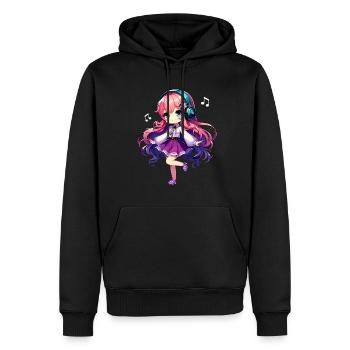 Kawaii Chibi Anime Girl Anime Merch Japanese - Men’s Premium Organic Hoodie - black - Front - Nico (187cm)