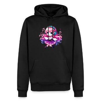 Kawaii Chibi Anime Girl Anime Merch Japanisch - Männer Premium Bio Hoodie - Schwarz - Vorne - Nico (187cm)