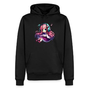 Kawaii Chibi Anime Girl Anime Merch Japanisch - Männer Premium Bio Hoodie - Schwarz - Vorne - Nico (187cm)