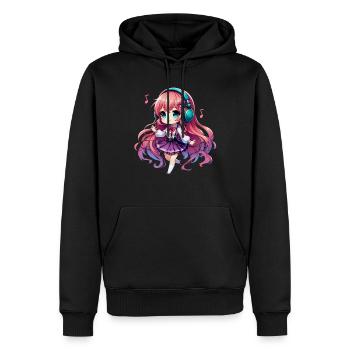 Kawaii Chibi Anime Girl Anime Merch Japanisch - Männer Premium Bio Hoodie - Schwarz - Vorne - Nico (187cm)