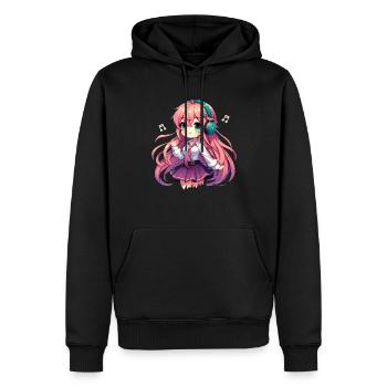 Kawaii Chibi Anime Girl Anime Merch Japanisch - Männer Premium Bio Hoodie - Schwarz - Vorne - Nico (187cm)