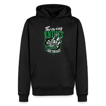 Lanceur de couteaux Lancer de couteau - Sweat à capuche Premium bio Homme - noir - Devant - Nico (187cm)