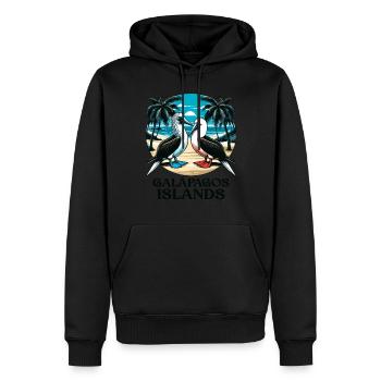 Îles Galapagos - Sweat à capuche Premium bio Homme - noir - Devant - Nico (187cm)