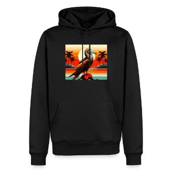 Retro Redfoot Booby - Men’s Premium Organic Hoodie - black - Front - Nico (187cm)