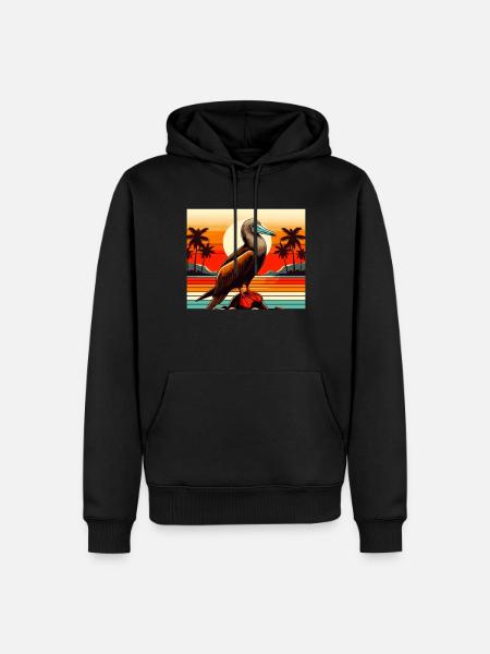 Retro Redfoot Booby - Men’s Premium Organic Hoodie - black