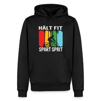Hält Fit Spart Spirt Fahrrad Rennrad Radfahrer - Männer Premium Bio Hoodie - Schwarz - Vorne - Nico (187cm)