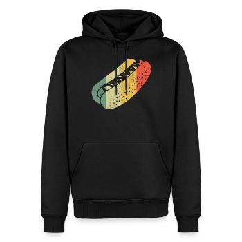 Hot Dog Adulte Vintage Rétro - Sweat à capuche Premium bio Homme - noir - Devant - Nico (187cm)
