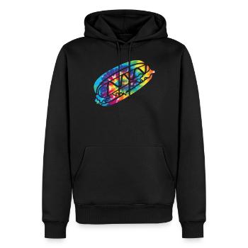 Hot Dog Adulte Tie Dye Années 90 Rétro - Sweat à capuche Premium bio Homme - noir - Devant - Nico (187cm)