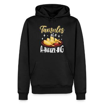 Cuisine mexicaine Tamale - Sweat à capuche Premium bio Homme - noir - Devant - Nico (187cm)