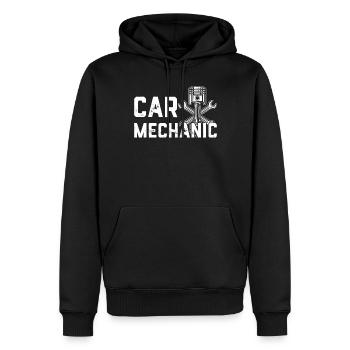 Mécanicien automobile Mécanicien automobile Mécanicien automobile - Sweat à capuche Premium bio Homme - noir - Devant - Nico (187cm)