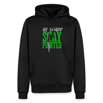 Messerwerfer Be Sharp Stay Pointed - Männer Premium Bio Hoodie - Schwarz - Vorne - Nico (187cm)