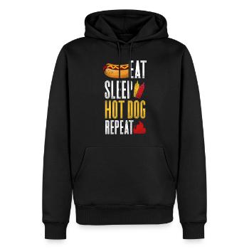 Hot Dog Adult Eat Sleep Hot Dog - Men’s Premium Organic Hoodie - black - Front - Nico (187cm)