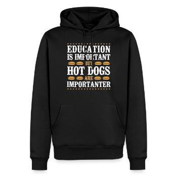 Hot Dog Adult Education Is - Männer Premium Bio Hoodie - Schwarz - Vorne - Nico (187cm)