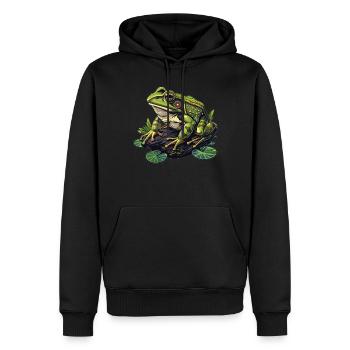 Ochsenfrösche Ochsenfrosch - Männer Premium Bio Hoodie - Schwarz - Vorne - Nico (187cm)