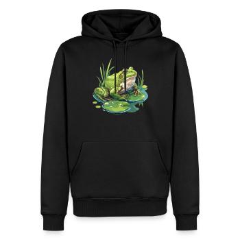 Ochsenfrösche Ochsenfrosch - Männer Premium Bio Hoodie - Schwarz - Vorne - Nico (187cm)
