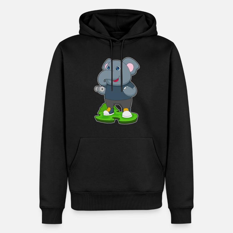 Haltère de musculation éléphant - Sweat à capuche Premium bio Homme - noir