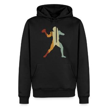 American Football Tshirt Herren Kinder Football - Männer Premium Bio Hoodie - Schwarz - Vorne - Nico (187cm)