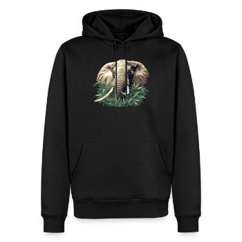 Elephant Elephant - Men’s Premium Organic Hoodie - black - Front - Nico (187cm)