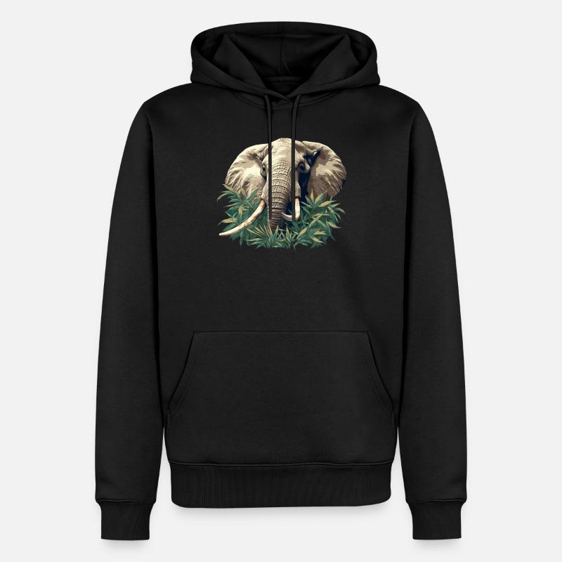Éléphant Éléphant - Sweat à capuche Premium bio Homme - noir