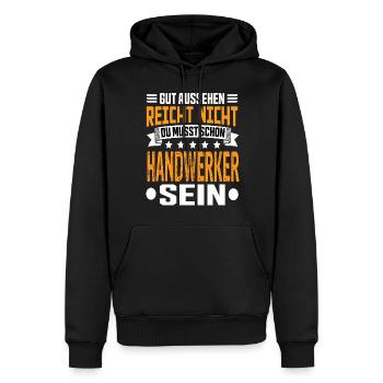 Artisan - Sweat à capuche Premium bio Homme - noir - Devant - Nico (187cm)