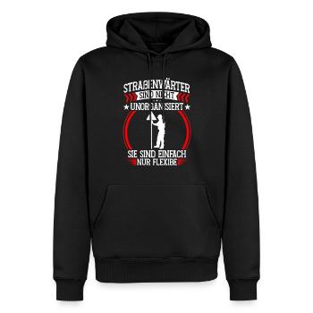 Les ouvriers d’entretien des routes ne sont pas désorganisés - Sweat à capuche Premium bio Homme - noir - Devant - Nico (187cm)