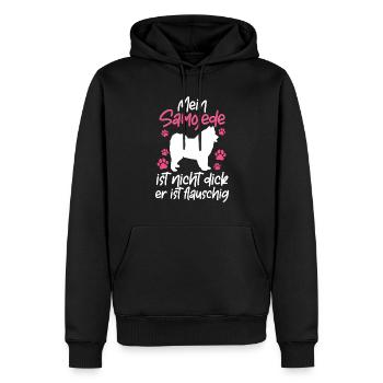 Samojede ist nicht dick Samojedenspitz Samojede - Männer Premium Bio Hoodie - Schwarz - Vorne - Nico (187cm)