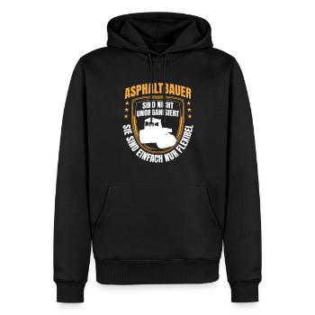 Asphaltbauer sind flexibel Straßenbau - Männer Premium Bio Hoodie - Schwarz - Vorne - Nico (187cm)