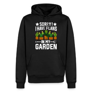 Désolé, j’ai des projets dans mon jardin - Jardinage Hobby - Sweat à capuche Premium bio Homme - noir - Devant - Nico (187cm)