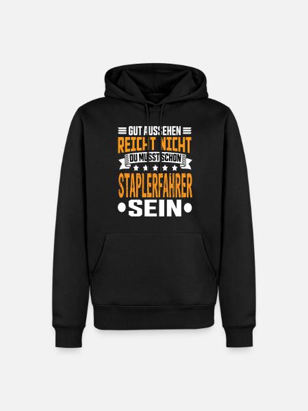Staplerfahrer Stapler Gabelstapler Staplerfahrerin - Männer Premium Bio Hoodie - Schwarz