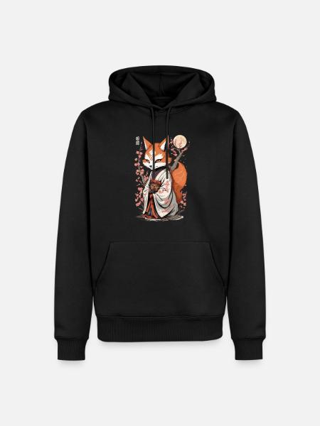 Kawaii Kitsune Japanse Kitsune Yokai Esthetiek - Herre Premium økologisk hoodie - sort