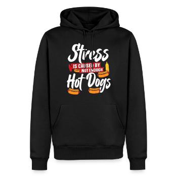 Hot Dog Adult Stress Is Caused By - Männer Premium Bio Hoodie - Schwarz - Vorne - Nico (187cm)
