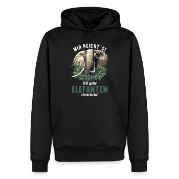 Elefanten Elefant - Männer Premium Bio Hoodie - Schwarz - Vorne - Nico (187cm)