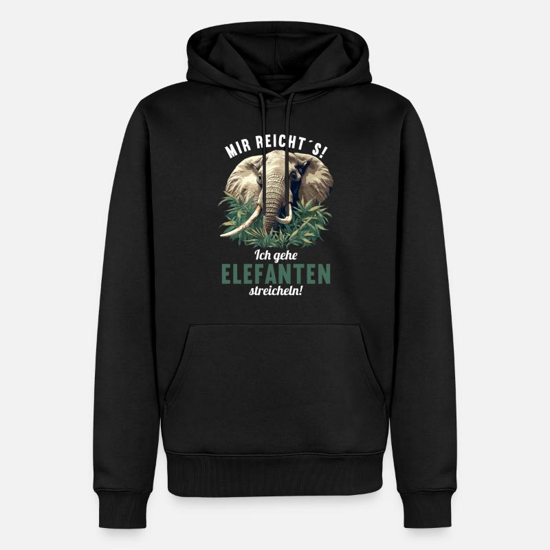 Elefanten Elefant - Männer Premium Bio Hoodie - Schwarz
