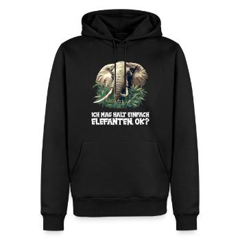 Elefanten Elefant - Männer Premium Bio Hoodie - Schwarz - Vorne - Nico (187cm)