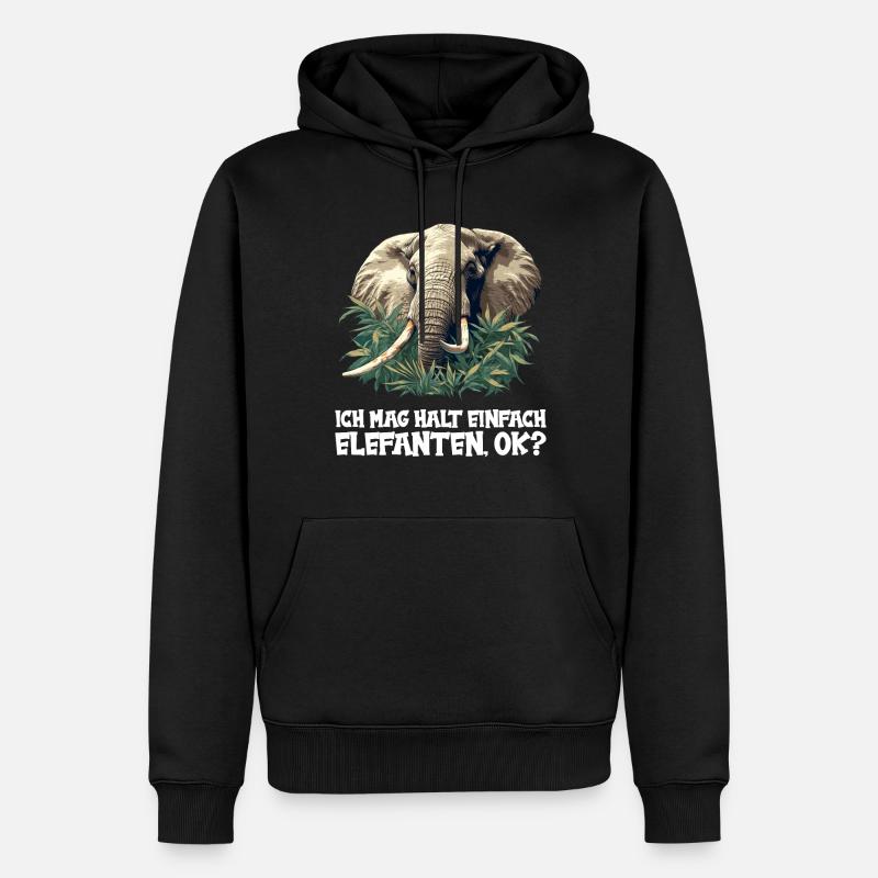 Éléphant Éléphant - Sweat à capuche Premium bio Homme - noir