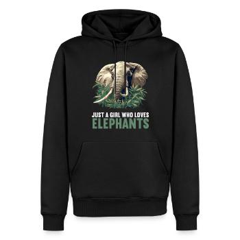 Éléphant Éléphant - Sweat à capuche Premium bio Homme - noir - Devant - Nico (187cm)