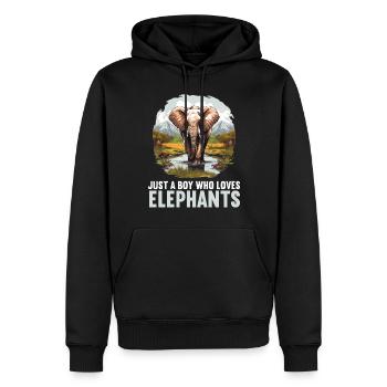 Elefanten Elefant - Männer Premium Bio Hoodie - Schwarz - Vorne - Nico (187cm)