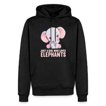 Éléphant Éléphant - Sweat à capuche Premium bio Homme - noir - Devant - Nico (187cm)