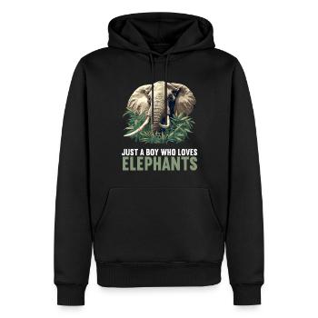 Elefanten Elefant - Männer Premium Bio Hoodie - Schwarz - Vorne - Nico (187cm)