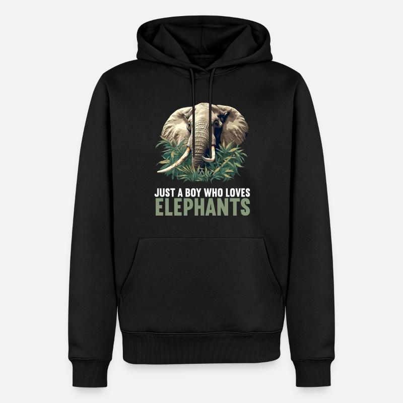 Elefanten Elefant - Männer Premium Bio Hoodie - Schwarz