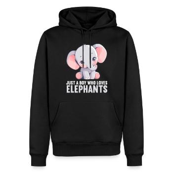Elefanten Elefant - Männer Premium Bio Hoodie - Schwarz - Vorne - Nico (187cm)