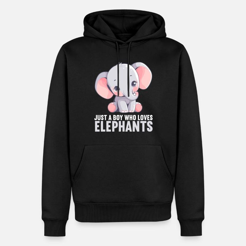Elefanten Elefant - Männer Premium Bio Hoodie - Schwarz