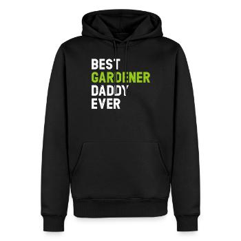Meilleur papa jardinier de tous les temps - Papa jardinier paysagiste - Sweat à capuche Premium bio Homme - noir - Devant - Nico (187cm)