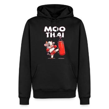 Muay Thai Boxing, Thai Boxing Kickboxen, Moo Thai - Männer Premium Bio Hoodie - Schwarz - Vorne - Nico (187cm)